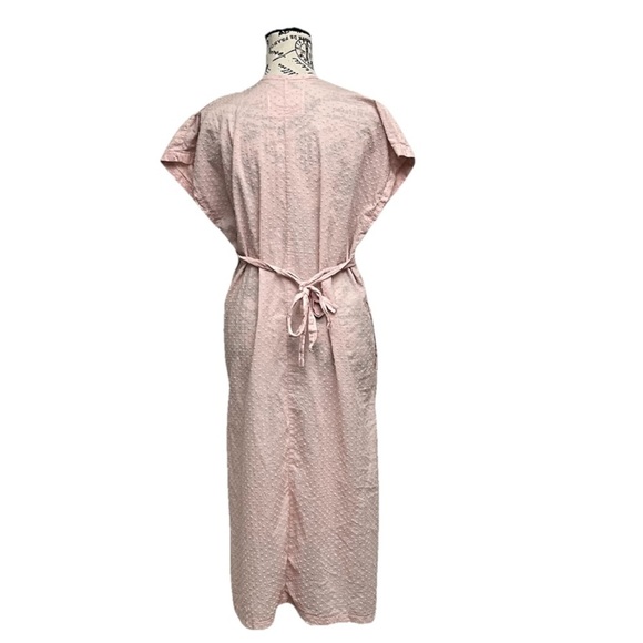 Sweet Violet Swiss Dot Pink Maxi Dress Sheer Beach Coastal Preppy Modest L Boho - Picture 5 of 8